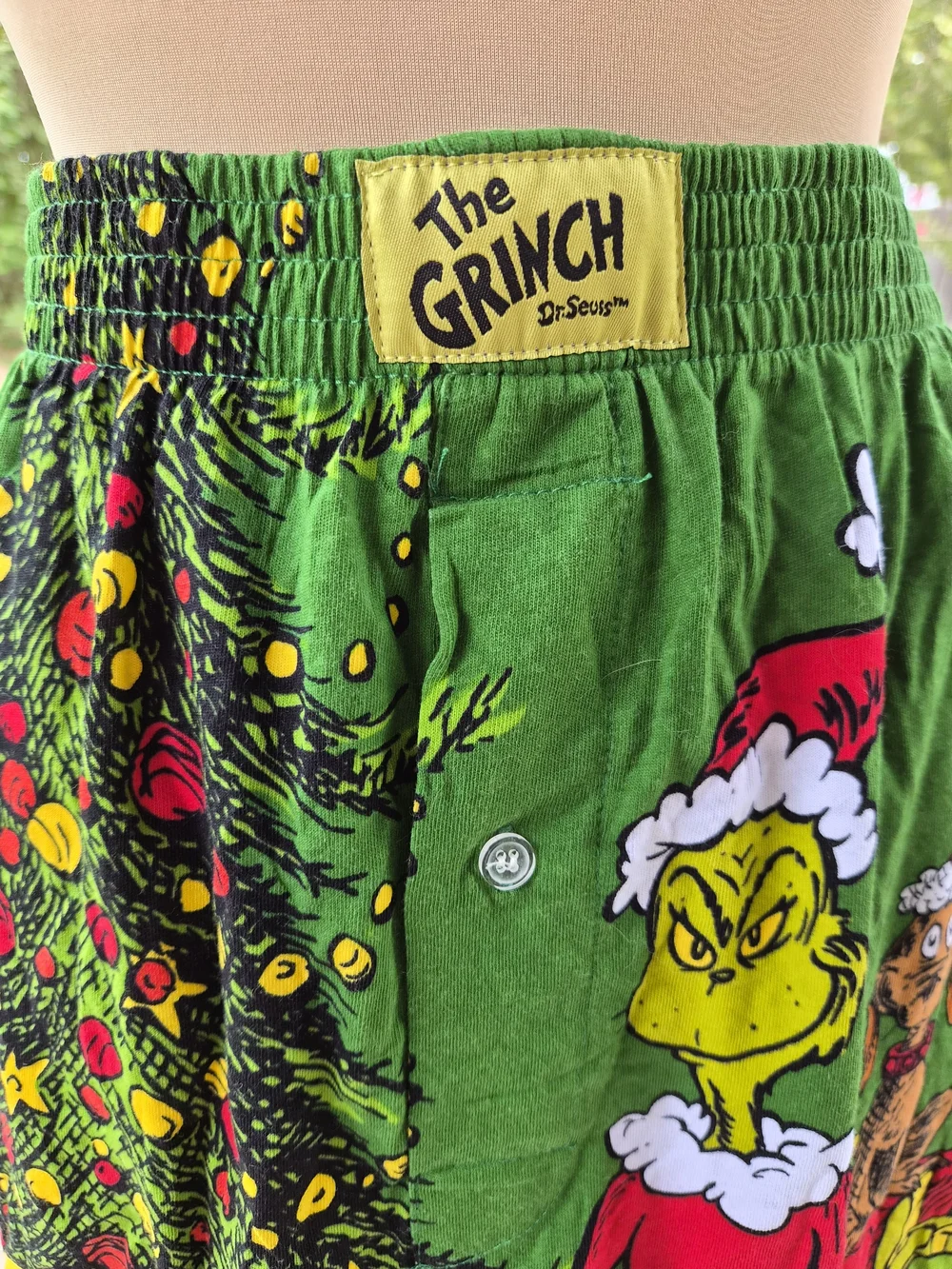 NWOT Dr. Seuss The Grinch & Max Holiday Boxer Lounge Shorts Medium #0491